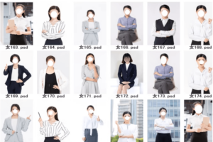 90套精选稀缺素材！男女士职业装形象照PSD素材模板，职业装形象照PS设计模板素材