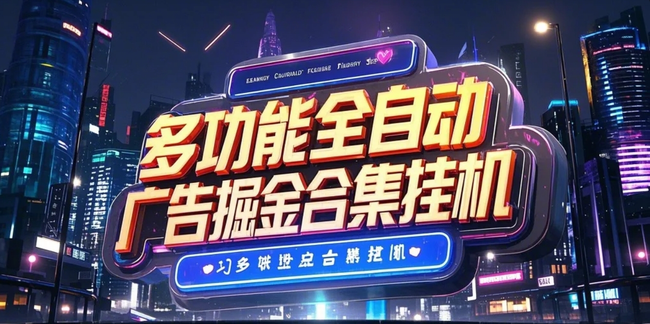 最新全平台多功能全自动广告掘金合集挂机项目，单机一天轻松50+