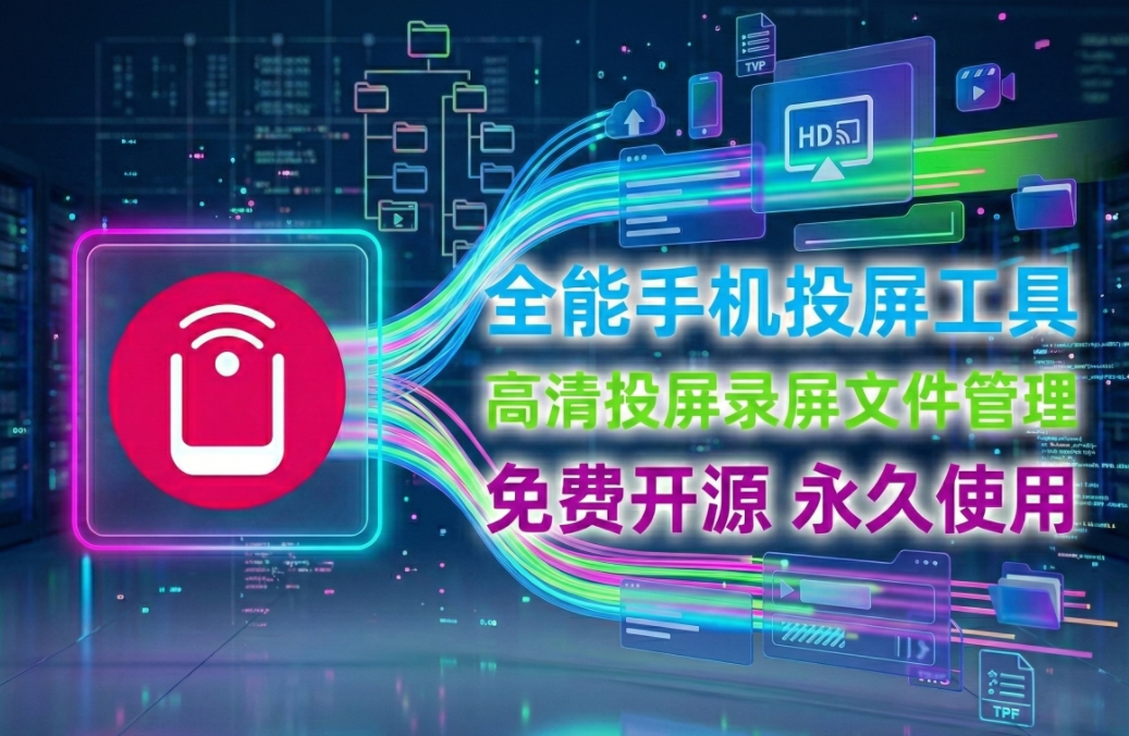 别再用付费软件了！这款免费开源的手机投屏软件，投屏、录屏、文件互传，一套搞定！